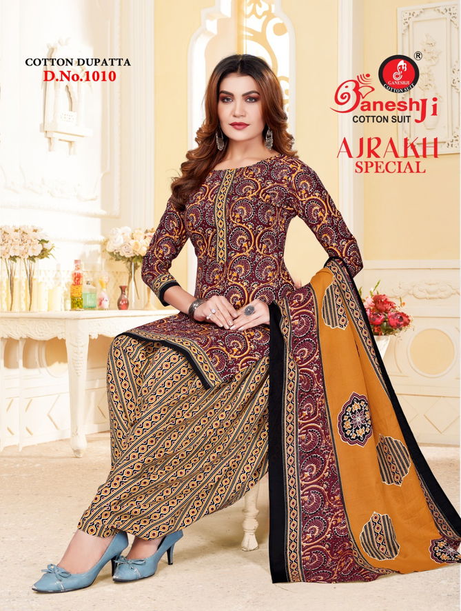 Ajrakh Special Vol 1 By Ganeshji Cotton Printed Dress Material Wholesale Price